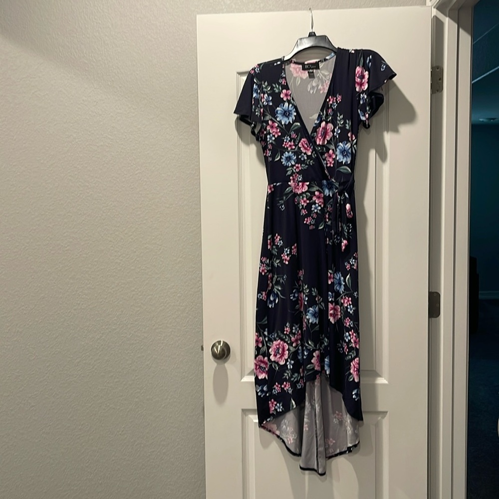 Floral Navy High-Low Dress